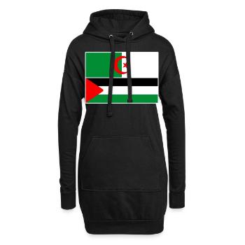 Algérie Palestine - Sweat-shirt à capuche long Femme - noir - Devant