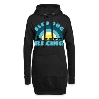Sled Dog Racing Schlittenhunde Husky Musher - Hoodie-Kleid - Schwarz - Vorne