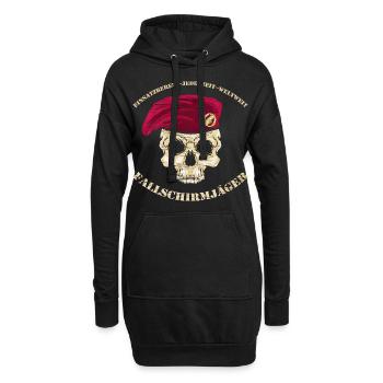 Prêt à l’action à tout moment Parachutistes dans le monde entier - Sweat-shirt à capuche long Femme - noir - Devant