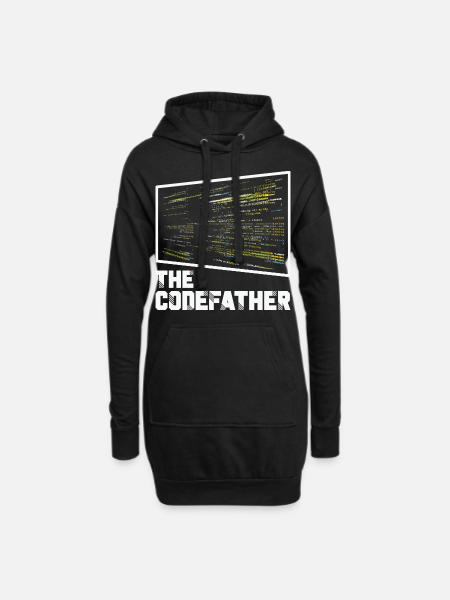 The Codefather Programmer Coding Coder Funny - Hoodie-Kleid - Schwarz