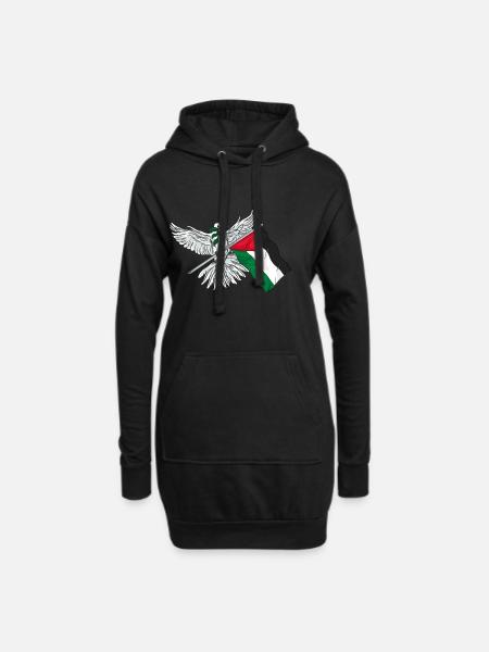 Palestine - Sweat-shirt à capuche long Femme - noir