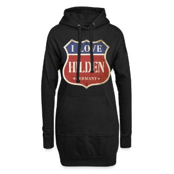 Hilden Deutschland Stadt I Love Vintage Retro - Hoodie-Kleid - Schwarz - Vorne