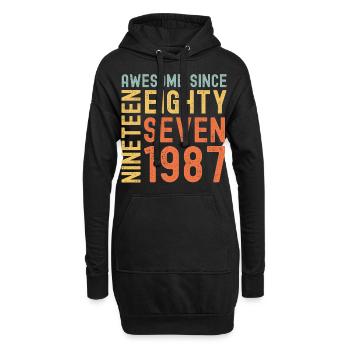 Awesome since 1987 Geburtstag Geschenk Jahreszahl - Hoodie-Kleid - Schwarz - Vorne