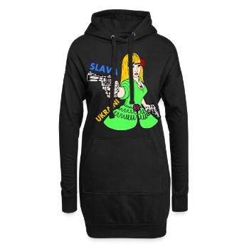 ukraine - Hoodie-Kleid - Schwarz - Vorne