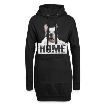 Bulldog Dog Pet Home Bouclier - Sweat-shirt à capuche long Femme - noir - Devant