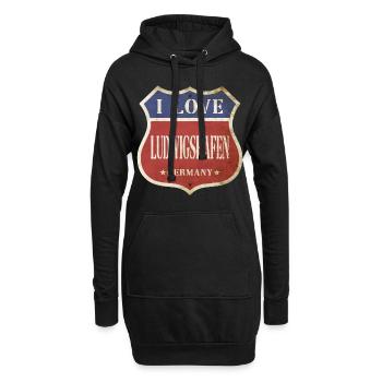 Ludwigshafen Deutschland Stadt I Love Vintage - Hoodie-Kleid - Schwarz - Vorne