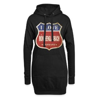 Mönchengladbach Deutschland Stadt I Love Vintage - Hoodie-Kleid - Schwarz - Vorne