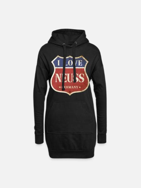 Neuss Deutschland Stadt I Love Vintage Retro - Hoodie-Kleid - Schwarz