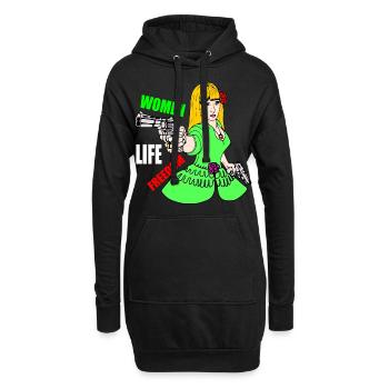Women life freedom - Hoodie-Kleid - Schwarz - Vorne