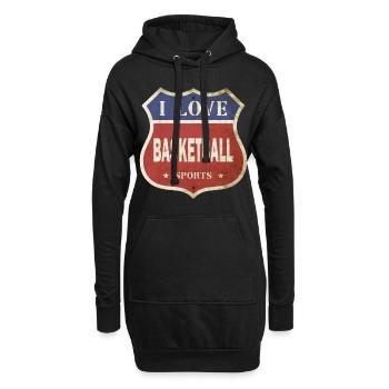 Basketball I Love Vintage Retro Schild Route Sport - Hoodie-Kleid - Schwarz - Vorne