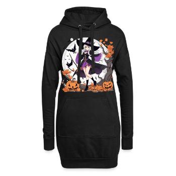 Halloween Anime Hexe - Hoodie-Kleid - Schwarz - Vorne
