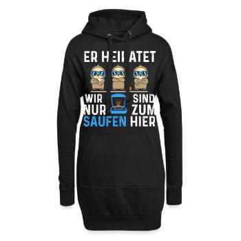 Il va se marier, on est juste là pour boire - Sweat-shirt à capuche long Femme - noir - Devant