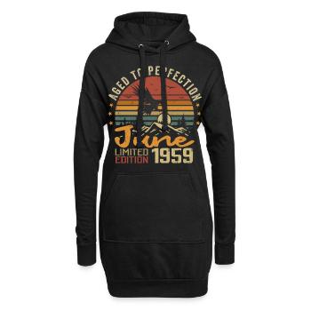 Vintage Juin 1959 Juin 1959 né en Juin 1959 Rétro - Sweat-shirt à capuche long Femme - noir - Devant