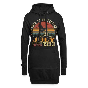 Jahrgang Juli 1993 Jubiläum Juli 1993 - Hoodie-Kleid - Schwarz - Vorne