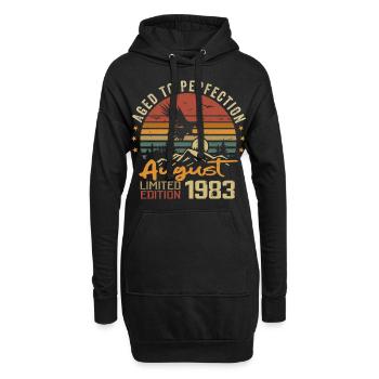 Vintage August 1983 Birthday Gift August 1983 - Hoodie Dress - black - Front