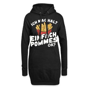 Français frites, frites, restauration rapide - Sweat-shirt à capuche long Femme - noir - Devant