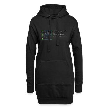 linux shell python hash - Sweat-shirt à capuche long Femme - noir - Devant