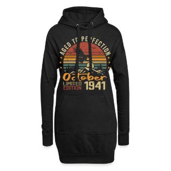 Vintage Octobre 1941 - Cadeau Rétro Octobre 1941 - Sweat-shirt à capuche long Femme - noir - Devant