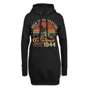 Vintage October 1944 - October 1944 Retro Gift - Hoodie Dress - black - Front