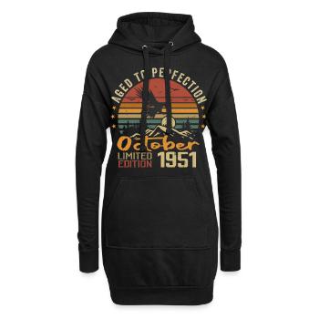 Jahrgang Oktober 1951 - Oktober 1951 Retro Geschenk - Hoodie-Kleid - Schwarz - Vorne