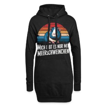 Meerschweinchen Kurzhaar Langhaar Crested Hunde - Hoodie-Kleid - Schwarz - Vorne