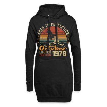 Vintage Octobre 1978 - Cadeau Rétro Octobre 1978 - Sweat-shirt à capuche long Femme - noir - Devant