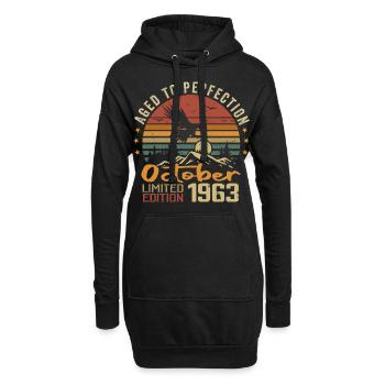Vintage October 1963 - October 1963 Retro Gift - Hoodie Dress - black - Front