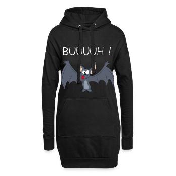 Fledermaus - Hoodie-Kleid - Schwarz - Vorne