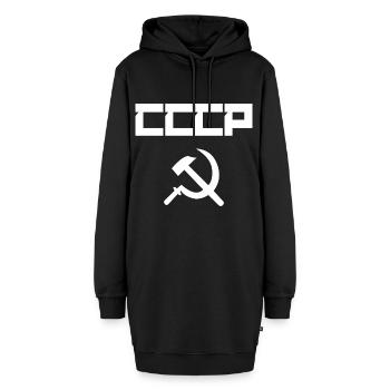 Hammer und Sichel weiß - Hoodie-Kleid - Schwarz - Vorne - AI Model Female 172 light (172cm)
