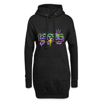 Leipzig Deutschland Stadt Graffiti Sprayer Skater - Hoodie-Kleid - Schwarz - Vorne