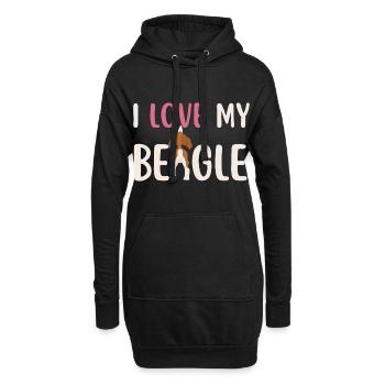 Beagle Love Dog Sweet Beagle kawaii - Sweat-shirt à capuche long Femme - noir - Devant