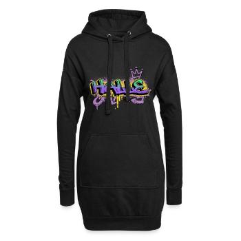 Halle Deutschland Stadt Graffiti Spray Sprayer - Hoodie-Kleid - Schwarz - Vorne