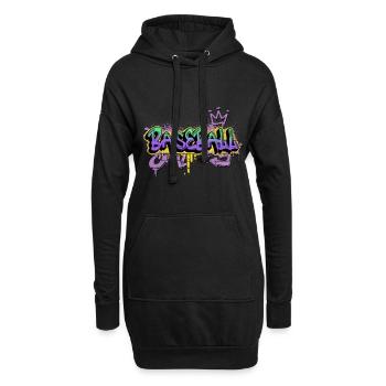 Baseball Graffiti Sprayer Baseball Player Sports - Sweat-shirt à capuche long Femme - noir - Devant