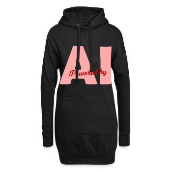 Powered by AI - Hoodie Dress - black - Front