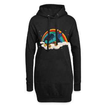 Retro Roller Skates - Hoodie-Kleid - Schwarz - Vorne