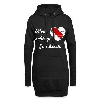 Ich liebe Franken - Hoodie-Kleid - Schwarz - Vorne