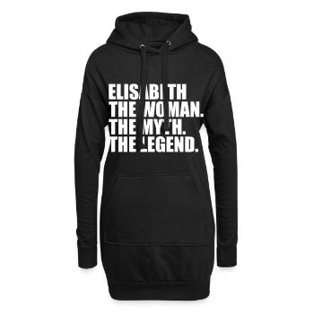Woman Mythos Legende Name Elisabeth - Hoodie-Kleid - Schwarz - Vorne