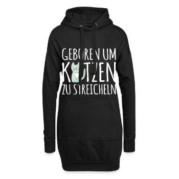 Katze Katzenfreund Mieze Haustier Lustig Geschenk - Hoodie-Kleid - Schwarz - Vorne