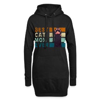 Katzenliebhaber Wildkatze Tierliebe - Hoodie-Kleid - Schwarz - Vorne