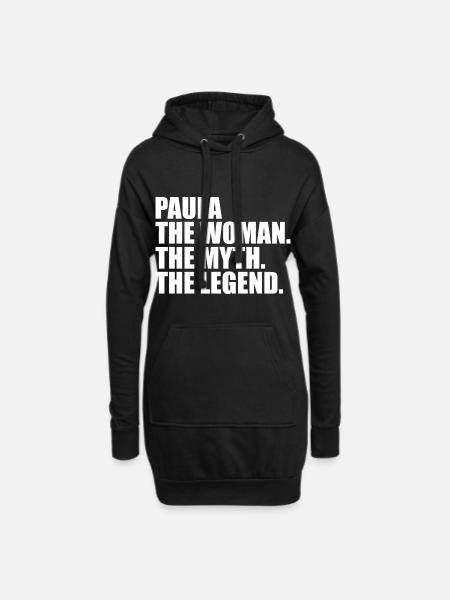 Woman Myth Legend Name Paula - Hoodie Dress - black