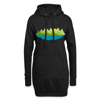 Landschaft - Bäume - See - Hoodie-Kleid - Schwarz - Vorne
