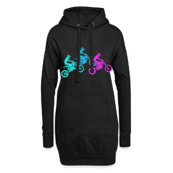 Motorrad Motocross Motorsport Geschenkidee - Hoodie-Kleid - Schwarz - Vorne