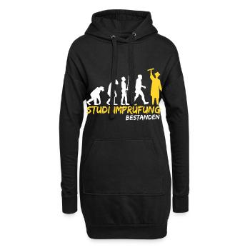 Studium Prüfung bestanden Evolution Student witzig - Hoodie-Kleid - Schwarz - Vorne