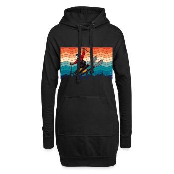 Vintage Sonne und Sking - (SK) - Hoodie-Kleid - Schwarz - Vorne