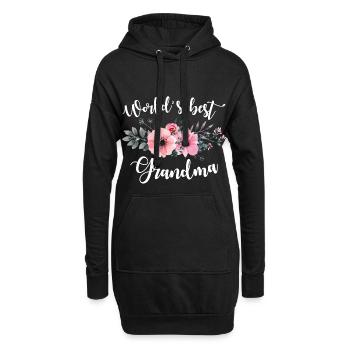 Die beste Großmutter der Welt. Geschenke für Kindermädchen. Geburtstag - Hoodie-Kleid - Schwarz - Vorne