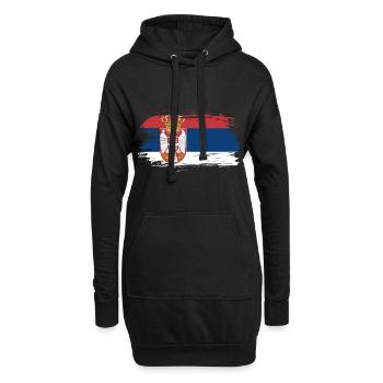 Drapeau Serbie - Sweat-shirt à capuche long Femme - noir - Devant