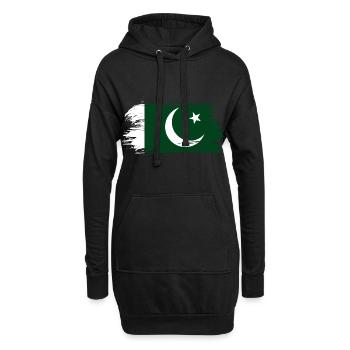 Drapeau pakistanais - Sweat-shirt à capuche long Femme - noir - Devant