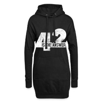 La réponse est 42 - Sweat-shirt à capuche long Femme - noir - Devant