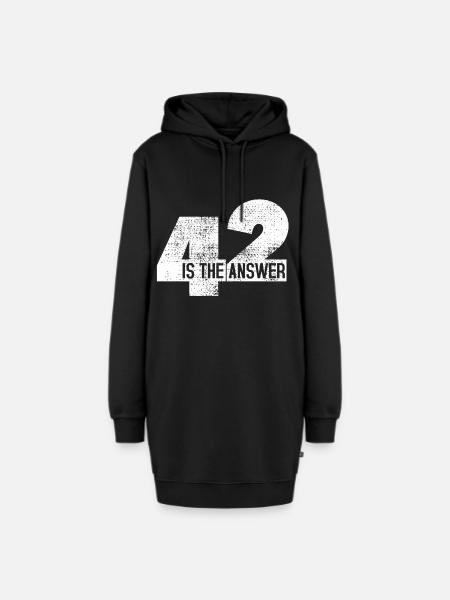 The Answer Is 42 - Hoodie-Kleid - Schwarz