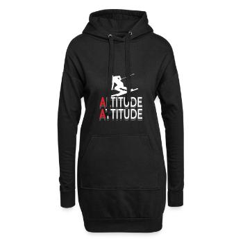 Skiing winter piste snowboard christmas alps - Hoodie Dress - black - Front
